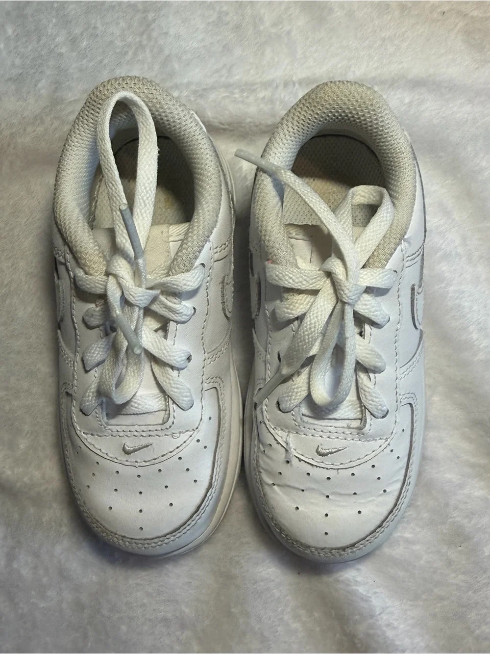 Nike Kids White Leather Sneakers